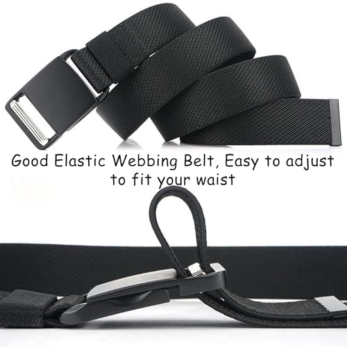 Tactical Elastic Belts for Men Quick Release Magnetic Buckle Stretch Webbing Heavy Duty Work Golf Belt 1.5inch Wide4