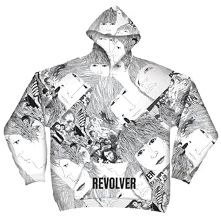 Spike Leisurewear The Beatles Revolver All-Over Print Pull Over Hoodie - Les Beatles, Paul McCartney, John Lennon, RIngo Starr, George Harrison