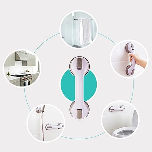 Miniatura 6 de 2 manijas de ducha, asas de soporte de baño de 12 pulgadas, barras de agarre con ventosa fuerte, barandilla de seguridad de ducha para baño,