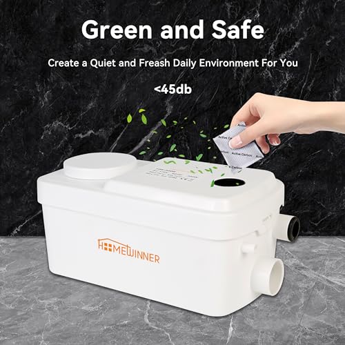 Image of Sink Sewage Pump 300W, Upflush Under-Basin Pump to 22ft, for Basement RV