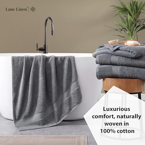 Image of LANE LINEN 100% Cotton 4 Pack Bath Sheets (35 inchx66 inch) - Highly Absorbent, Super Soft & Durable Extra Large Towel Sets - Fade Resistant, Machine Washable - Oversized Luxury Bathroom Towels - Cool Grey