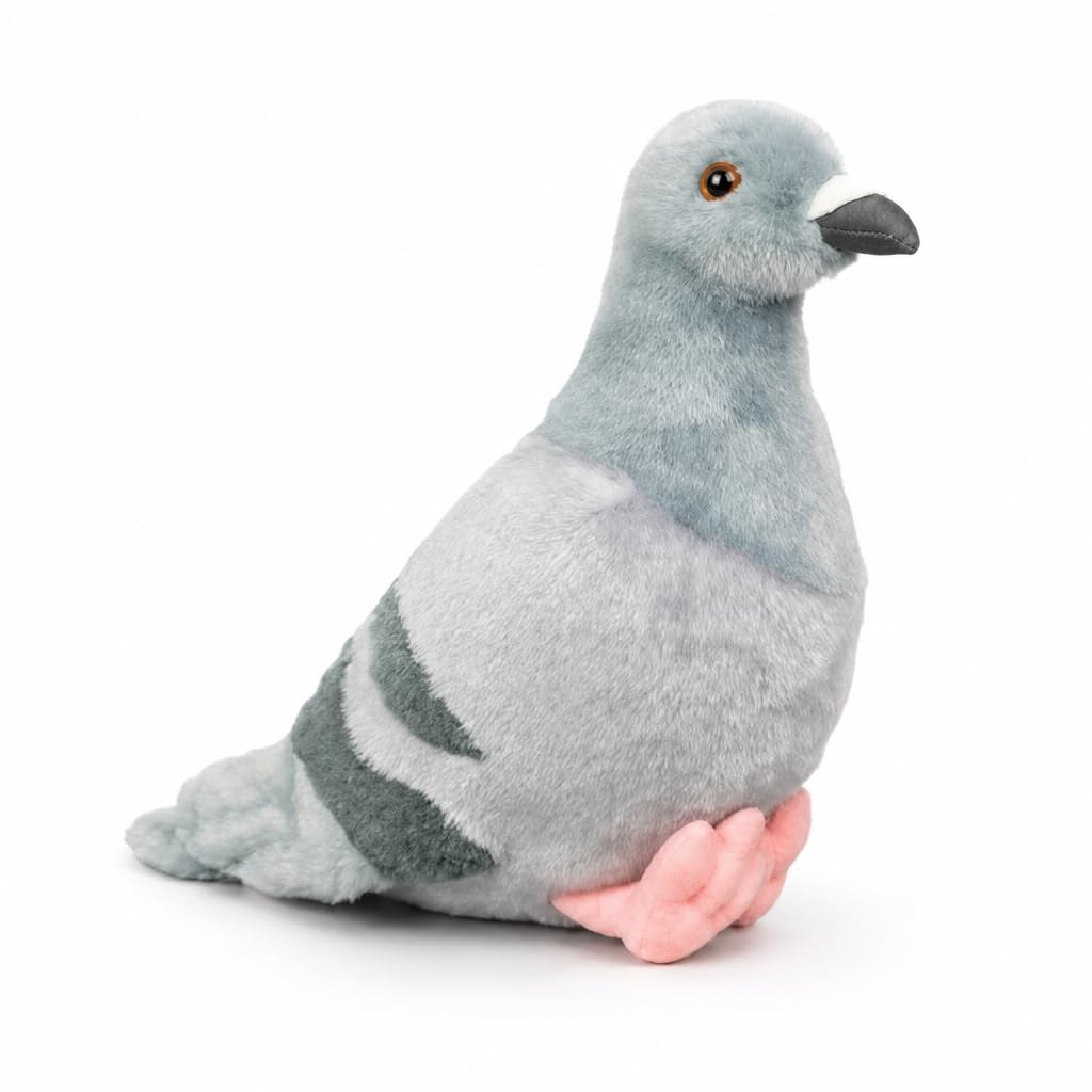 Pigeon Plush, Cuddly Grey Bird Companion, Nature-Inspired Home Decor, Realistic Stuffed Animal For Adult Collectors, Office Desk Ornament And Gift Idea