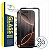 Tech Armor for iPhone 16 Pro Max Screen Protector – Ballistic Tempered Glass, Case Friendly, Sensor Protection, HD, 9H Hardness, 3 Pack + Bonus Camera Lens Protector