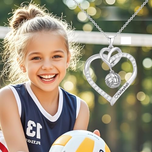 Volleyball/Softball/Soccer/Basketball/Football/Baseball Necklace Gifts for Women,Sport Accessories Birthday Christmas Jewelry for Women Lover Players4