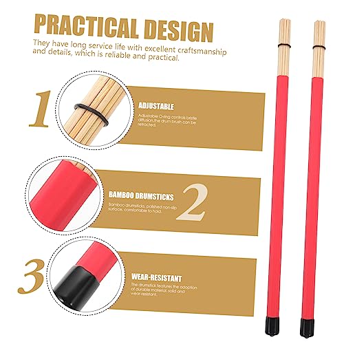Baquetas para percusión 40.5 cm color rojo par miniatura 4