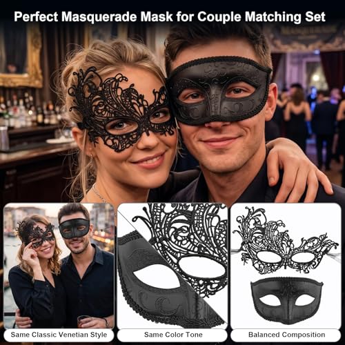 Image of Exlinonline Lace Masquerade Mask Elastic,Fit for Adult,Soft Gentle Material,Specially For Costume,Thememed Party