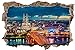DesFoli Köln Skyline Wandloch 3D-Optik Wandtattoo 70 x 105 cm Wandbild Sticker Aufkleber D039
