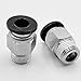 Utah Pneumatic Push to Connect Air Fittings 8mm Od 1/4" Npt Straight Union Nylon & Nickel-Plated Brass Pneumatic Fittings Air Line Fittings Air Fitting Union Fitting Pneumatic Connectors Pack of 10