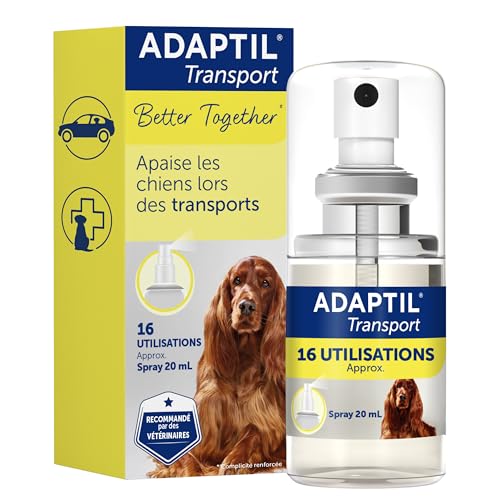ADAPTIL Transport Spray 20 ml – Antiestrés para Perros, Viajes, educación, Doma