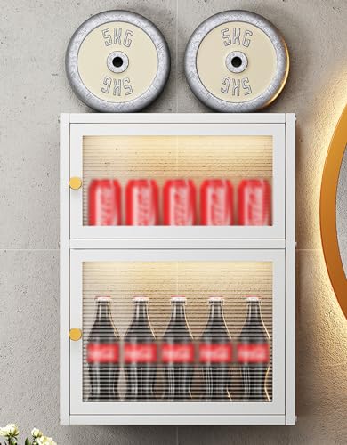 Armoire murale moderne avec porte en verre, solution de rangement peu encombrante pour salle de bain, bureau, salle à manger, salon, cuisine