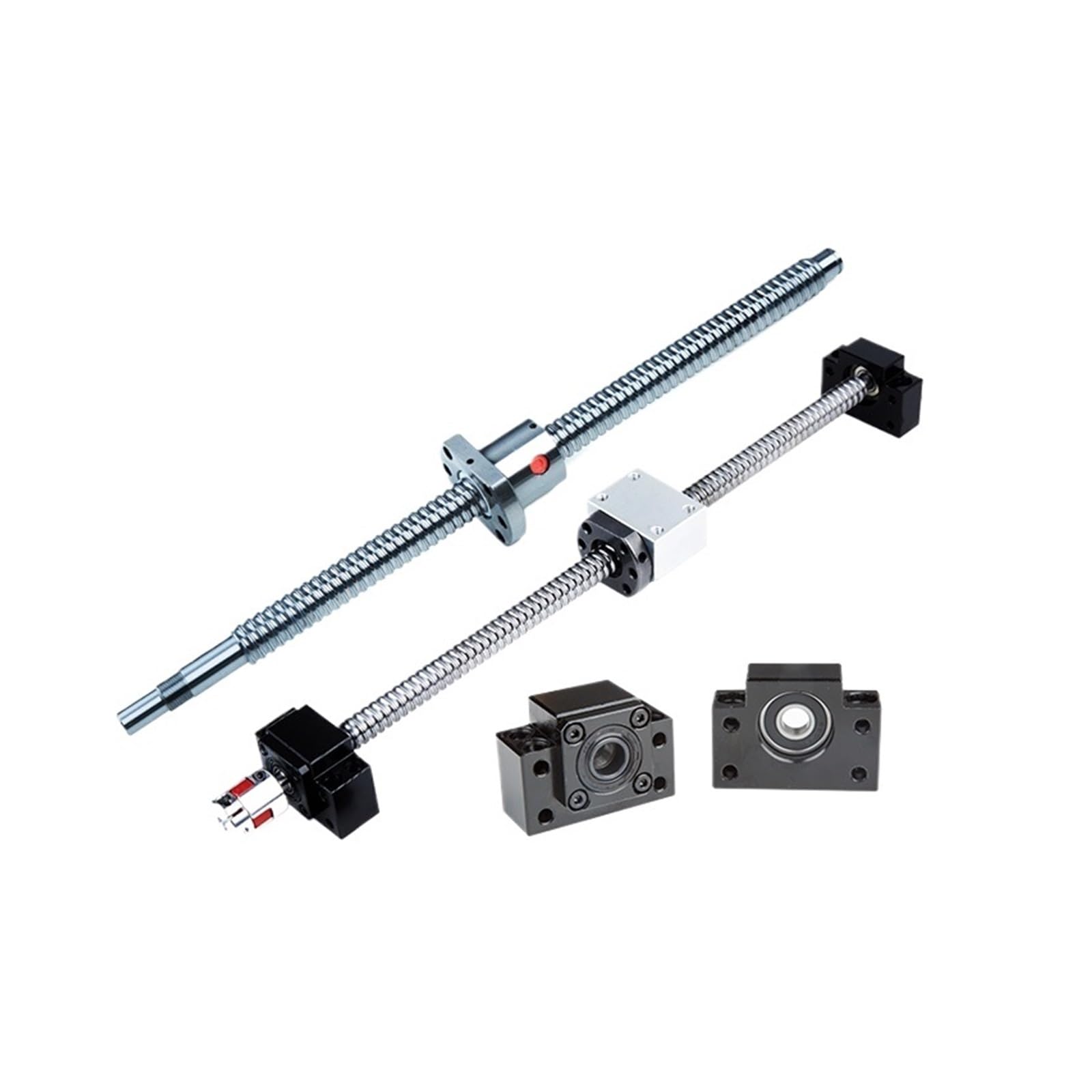 Metal Ball Screw nut CNC Ball Screw 20mm SFU2010 Ball Screw 250mm-900mm with BKBF15 End Machining + Ball Nut SFU2010 + Supporter + Coupling(250mm)