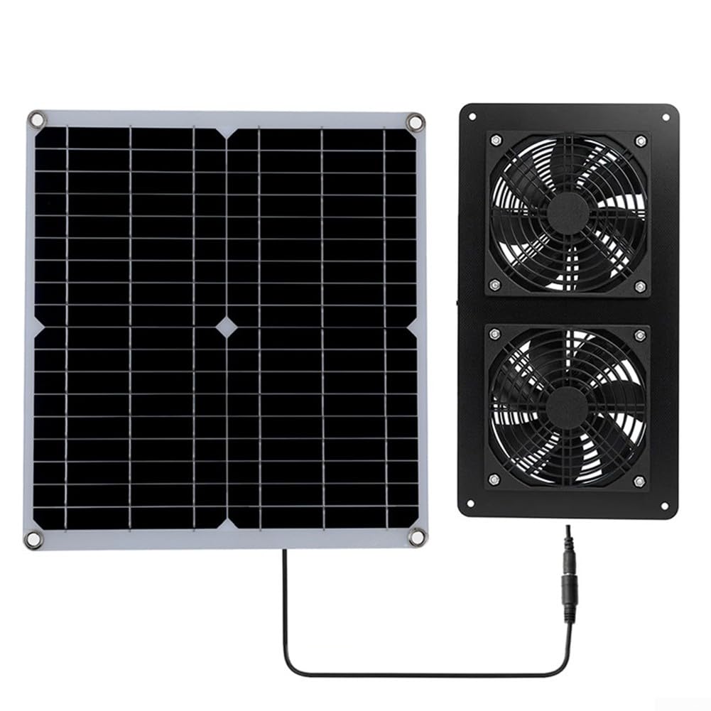 Ventilatore di scarico alimentato a pannello solare da 30 W, ventola di raffreddamento solare per serre e attività all'aperto