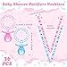 Coume 36 Pieces Baby Shower Pacifiers Necklace Acrylic Baby Party Favors Pacifiers Charm Necklace for Baby Shower Party Decorations Table Scatter(Blue, Pink)