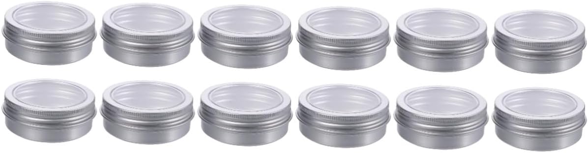 36pcs Round Aluminum Tin Jars Window Versatile Makeup Cream Containers for Diy Candles Travel Storage and Party Favors