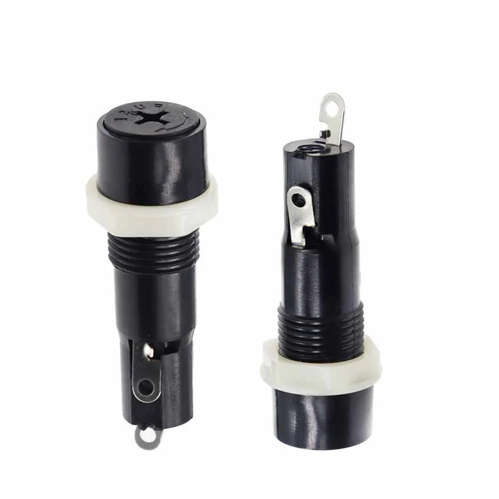 ELCOKITEX 12Pcs Glass Fuse Holder AC 250V 10A Panel Mount 5x20mm Screw Cap Fuse Holder Socket EFH-MF527-PM520