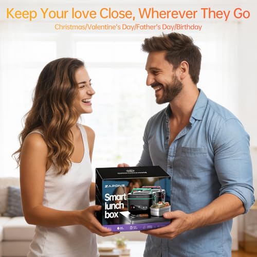 Image of 2X1.2L Electric Lunch Box with 6x4000mAh 100W 5D Surround Heat | Upgraded 100W 5D Surround Heat Tech, 6x4000mAh Battery Powered, Dual Insulated Bag, 220F Max, BPA Free