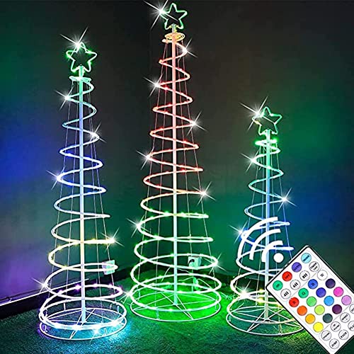 Guirlande lumineuse en forme d'étoile, sapin de Noël avec lumières LED, 16 couleurs changeantes, pliable, mouvement RVB avec télécommande pour décoration de jardin, cour, alimentation USB Cover