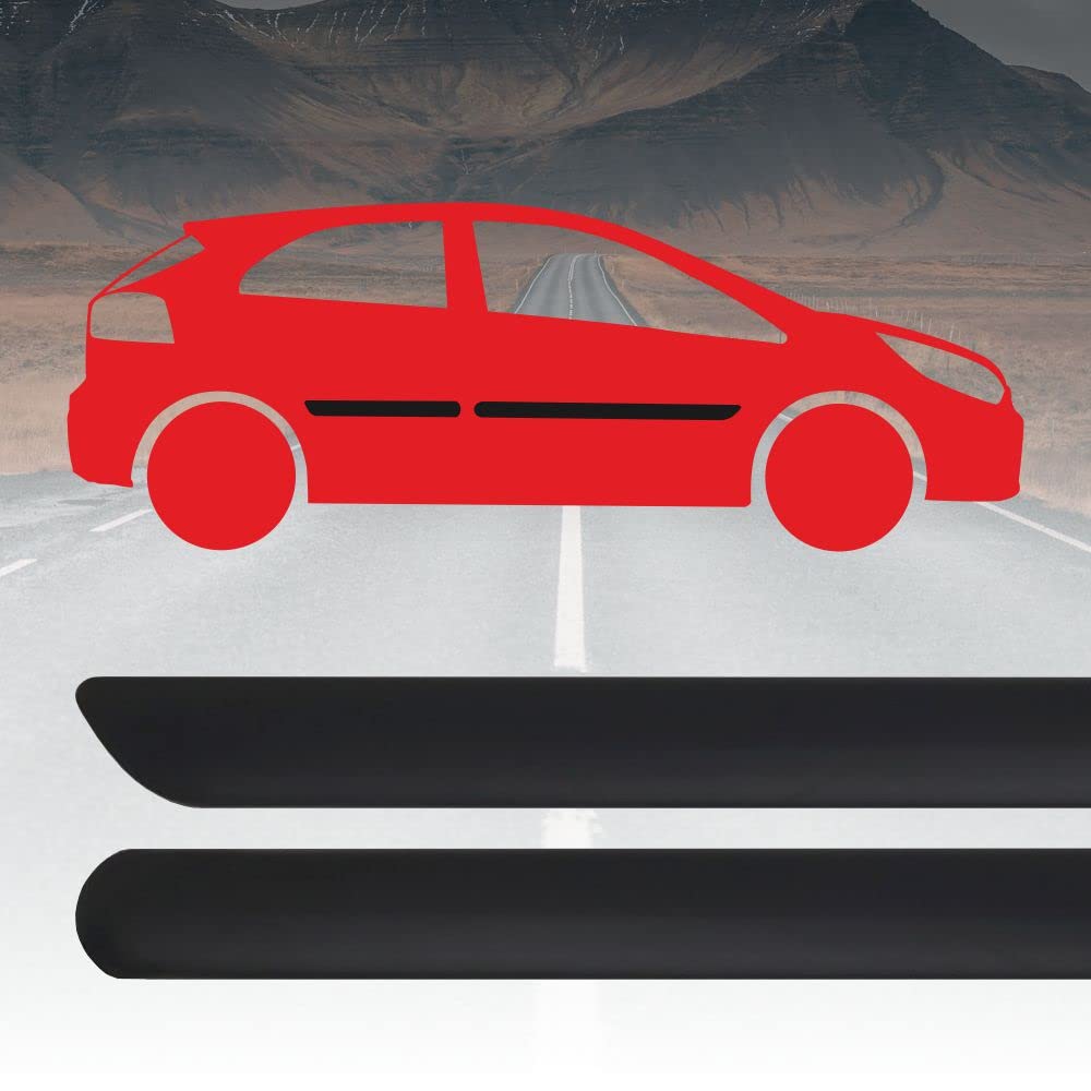 4R Modanature Laterali Bumper Per S. Leon 2013 - Kit 4 Pezzi In PVC Morbido Con Biadesivo 3M E Salviettine Easy Cleaner Pro