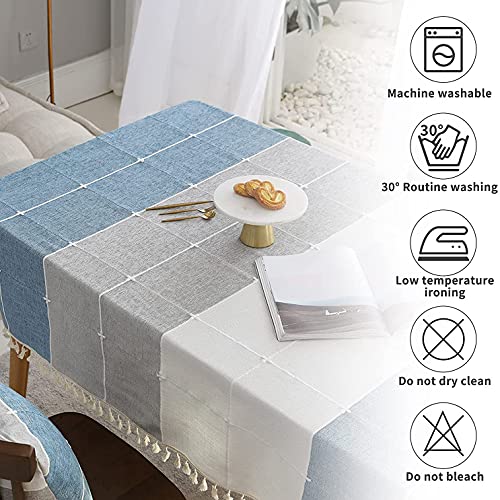 Nappe rectangulaire en coton et lin imperméable haut de gamme - 6