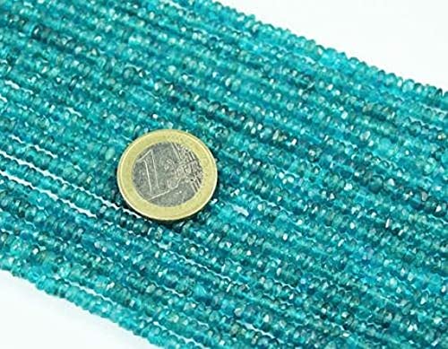 Apatite bleue perles rondelles facettées 3mm de qualité gemme pour bijoux fins