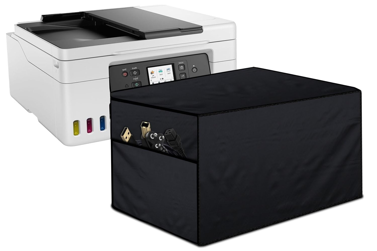 The Furnishing Tree Polyester Waterproof & Dustproof Printer Cover – Compatible with Inkjet Epson L5290 Printers, Black , Dimensions in DxWxH - ( 37x39.5x25 CM)-image-27