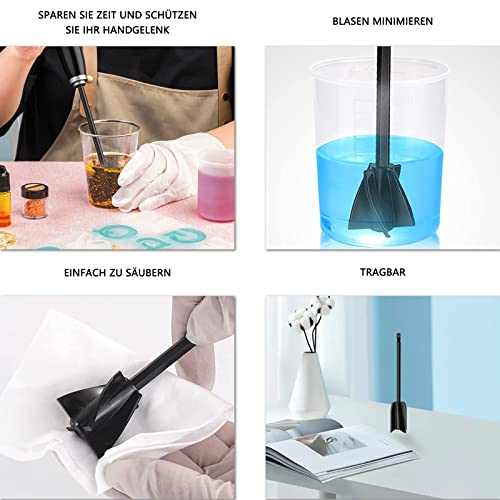 ACONDE Epoxidharz Mischpaddel, 6 Stücke Farbrührer, Epoxidharz Rührer Geeignet für 1/4 Bohrer, für die Meisten Dickflüssigen Flüssigkeiten, Farben, Beschichtungen