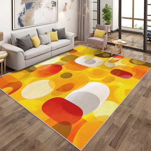 Tapis moderne à poils courts lavable au design géométrique bohème