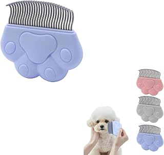 Cat Comb Pet Short Long Hair Removal Massaging Shell Comb Soft Deshedding Brush Grooming And Shedding Matted Fur Remover Massage Dematting Tool For Dog Puppy Rabbit(Blue)