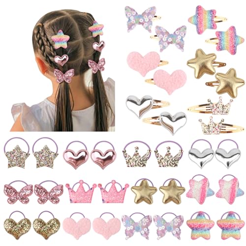 DRESHOW Accessoires de Cheveux pour les Filles Papillon Coeur Étoile Couronne En Forme Pinces à...