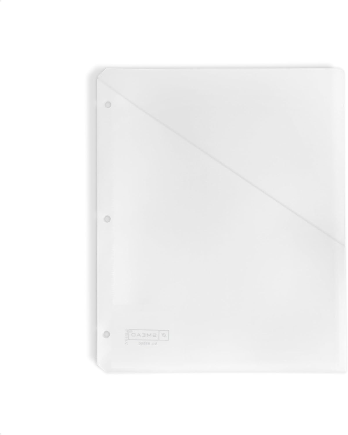 Smead Organized Up clear poly slash file jackets with three-hole punched edge