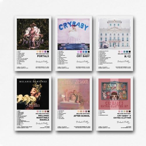 Feioust A Set Of 6 Melanie Poster Martinez Music Album Wall Art Canvas Posters Room Decorative Aesthetic Poster Print Decor Posters 08x12inch(20x30cm) Unframe-style