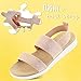 SKABIU Girls Sandals Open Toe Kids Summer Flat Sandals Casual Fashion Dress Shoes with Elastic Straps Rose Big Kid 2