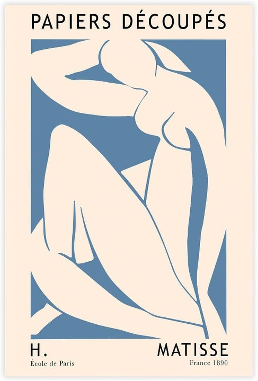 QSDTGHUIKP Henri Matisse Sitting Blue Nudes 40x60cm Frameless Abstract Canvas Wall Print