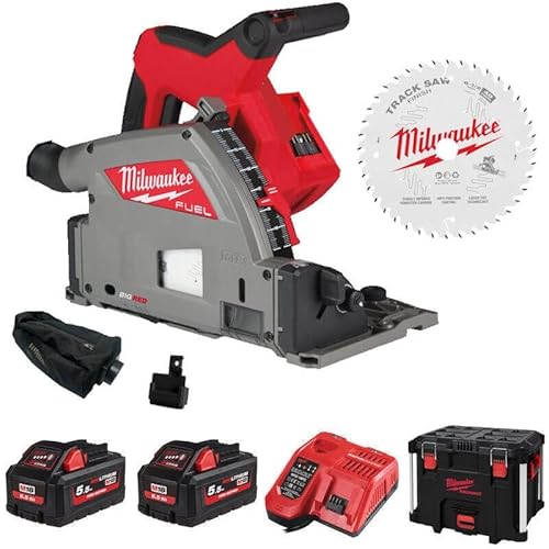 M18FPS55-552P 18v Cordless 55mm Plunge Saw Rail Saw Kit 2 x 5.5Ah + Charger