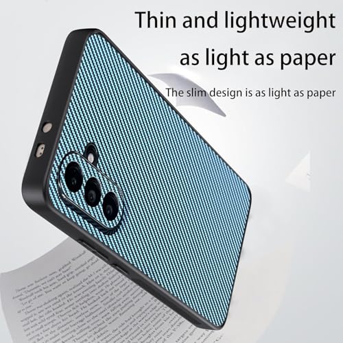 Image of DIZORO Carbon Fiber Case for Samsung Galaxy A36 5g Fusion 5g Smooth Touch Rubber Phone Cases Non-Slip, Camera Protection Fingerprint Resistant Full Body Protective Shockproof Back Cover - Sierra Blue