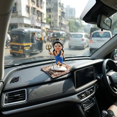 Image of HindCraft Bal Shiva Idol for Home Decor | Mahadev Murti, Shiv Ji Statue with Trishul for Puja Room, Temple Decoration, Spiritual Gift & Mahashivratri Decor