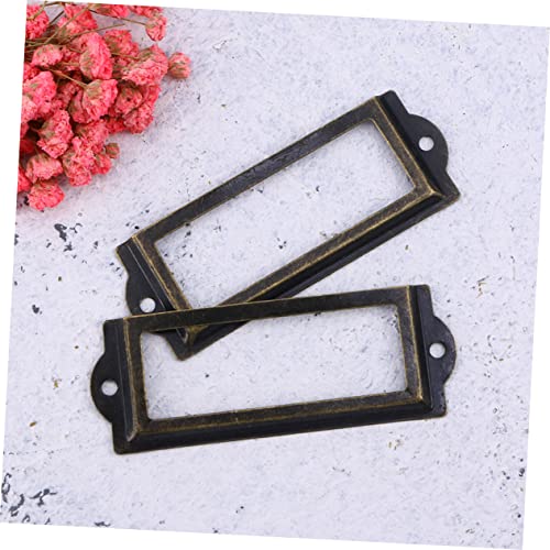 Operitacx 24Pcs Drawer Label Box Queen Metal Frame Metal Business Card Holder Vintage Frame Drawer Name Holder Frame File Drawer Cabinet Tag Frame Holder Stand Tag Frame Stylish Tag Frame #TOP3