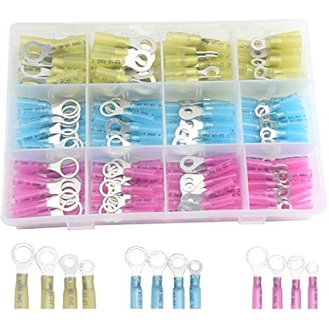 CEEYSEE 200PCS Heat Shrink Wire Connectors Kit Electrical Ring Terminal Connectors-Wire Crimp Connectors (RRZ) Cover