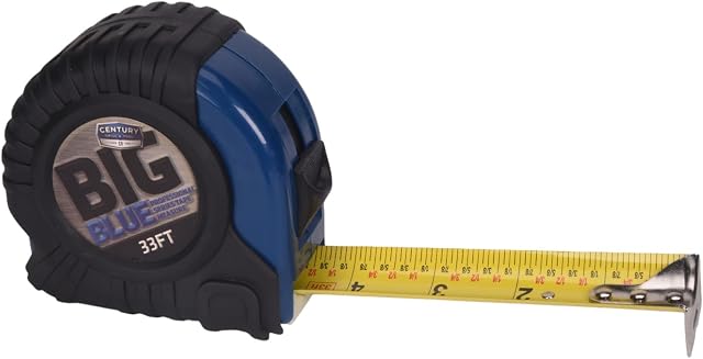 Century Drill & Tool 72833 Big Blue Tape Measure, 33'
