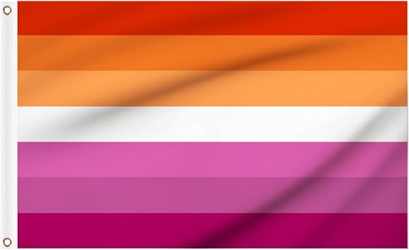Lesbian Pride Flag 5ft x 3ft, Large Pride LGBTQ+ Flag with Eyelets for Pride Day Party Decoration Outdoor Indoor Community Decor