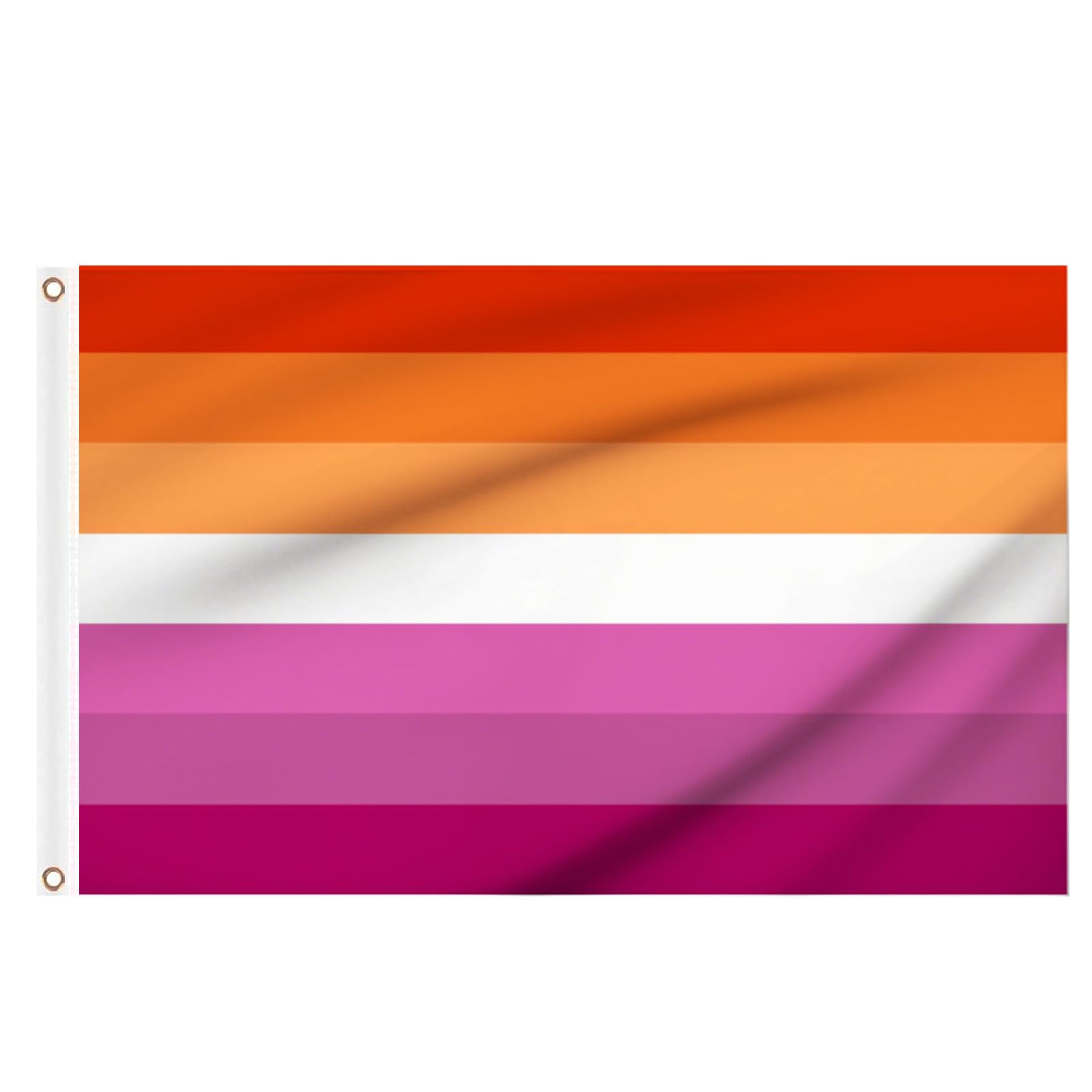 2pcs Lesbian Pride Flag 5ft x 3ft, Large Pride LGBTQ+ Flag with Eyelets for Pride Day Party Decoration Outdoor Indoor Community Decor