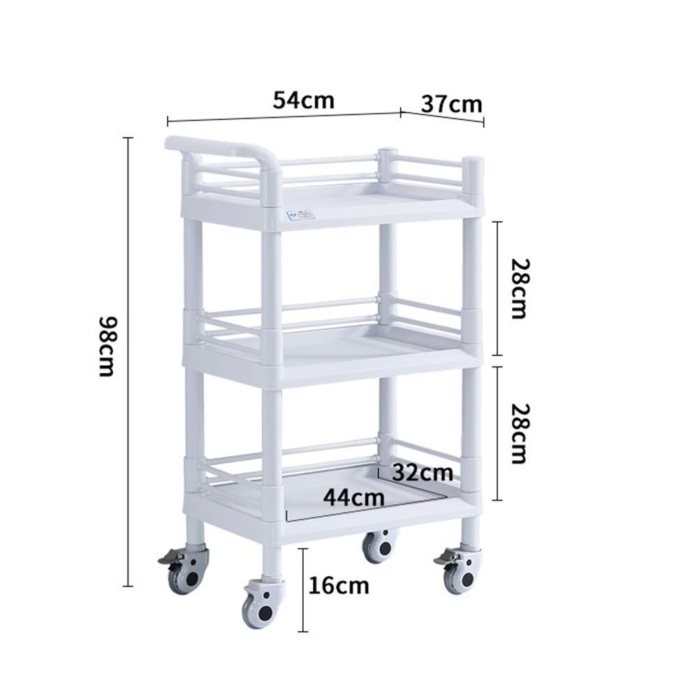 Wózki Do Przechowywania Ręczne, Ruchome Wózki Ruchome, Salon Spa Wózek Wózek, Wózek Do Przechowywania Narzędzia Abs Dla Szpitala/White/54 * 37 * 98Cm
