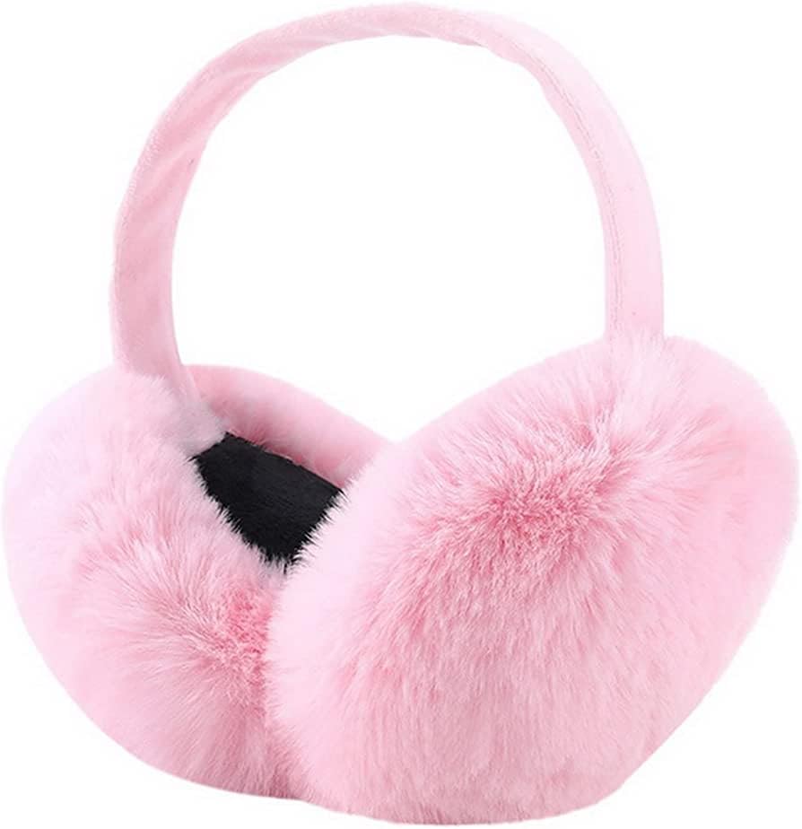 Image of Girl Winter Earmuffs Outdoor Wear Soft Faux Fur Plush Ear Warmer Minnie Design Windproof Woolen Warm Ear Muff Men & Women (Freesize)