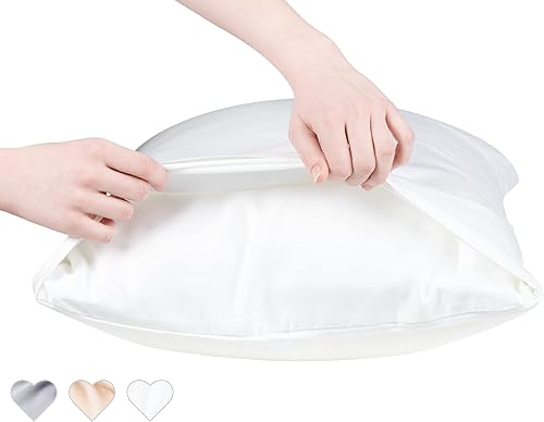 Funda de almohada de cobre antiacné - Funda de almohada de viscosa refrescante, 1 funda de almohada de seda vegana probada por dermatólogos, tamaño