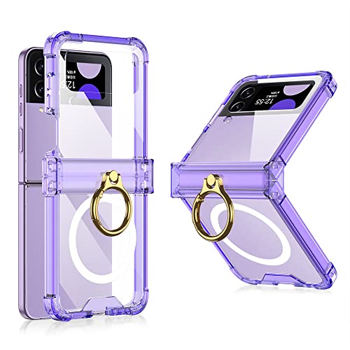 Protection Galaxy Z Flip 4 antichoc transparente violette pour le quotidien