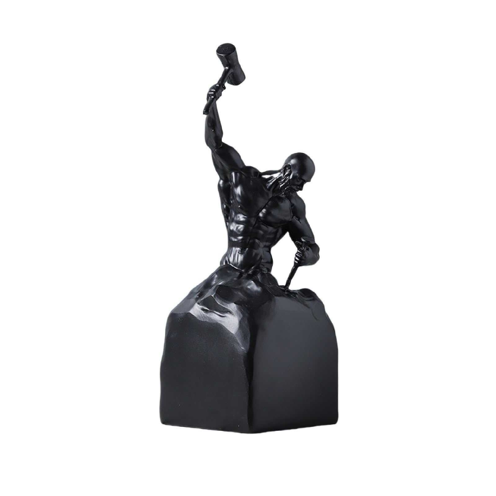 Statua fitness in resina, scultura di figura autointagliata, statua di uomo fitness, artigianato del corpo umano, statuette di uomini creativi minimalisti, statua moderna autointagliata(Black)