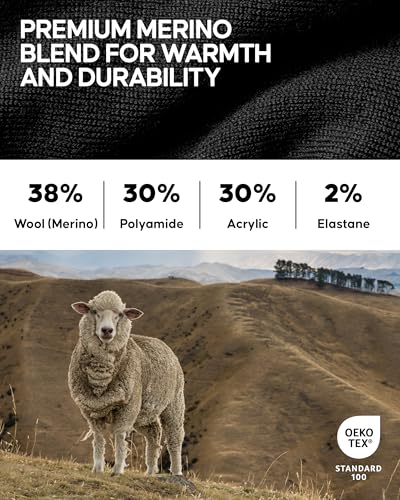 DANISH ENDURANCE Knee High Hiking Socks, Merino Wool, Knee High Thermal Socks for Women & Men, 1 or 3-Pack4