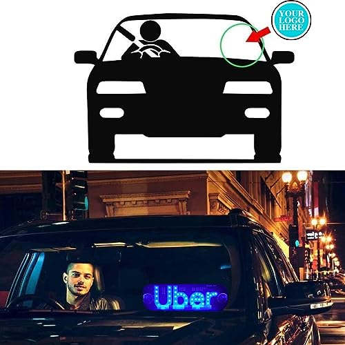 DOUYINPAY Placa de luz LED para carro, decalque de luz de sinal de táxi azul para para-brisa de carr