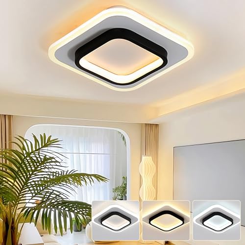 Reviews de Lamparas de techo los preferidos por los clientes. 43 OFFCEI Lámpara de techo, 3 Colores Regulables,Lámpara de techo moderna con Cuadrada luces, Lámparas de techo Led para interior de casas, pasillo, sala de estar, dormitorio,...