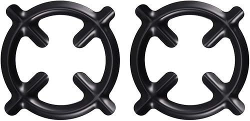 Miniatura 9 de Kichvoe Anillo de soporte de wok de hierro fundido de 6.2 pulgadas, 2 piezas, estante universal antideslizante para wok, reductor de anillo de gas,